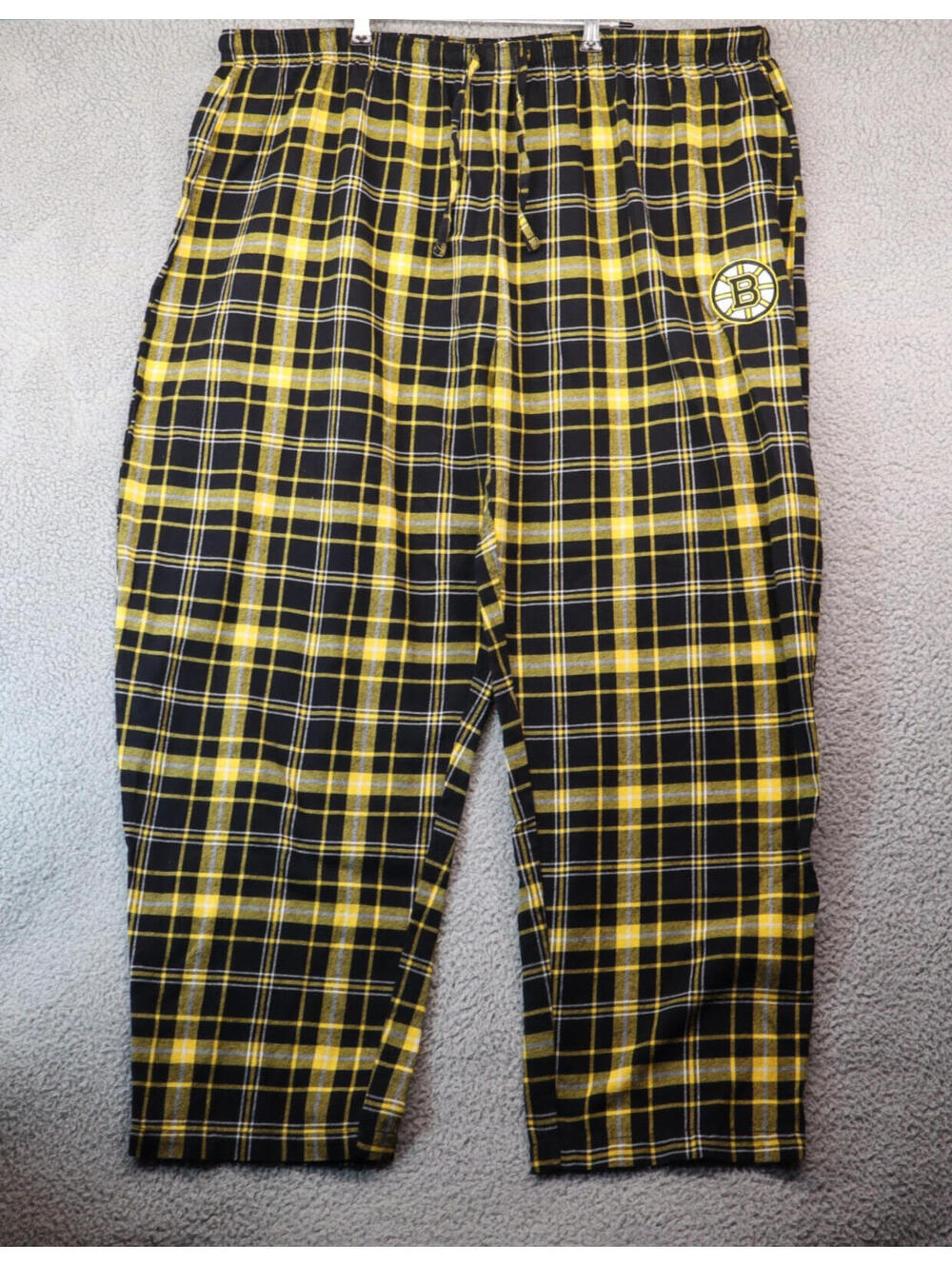 Boston Bruins NHL Pajama Lounge women Pants 3X Plaid Black